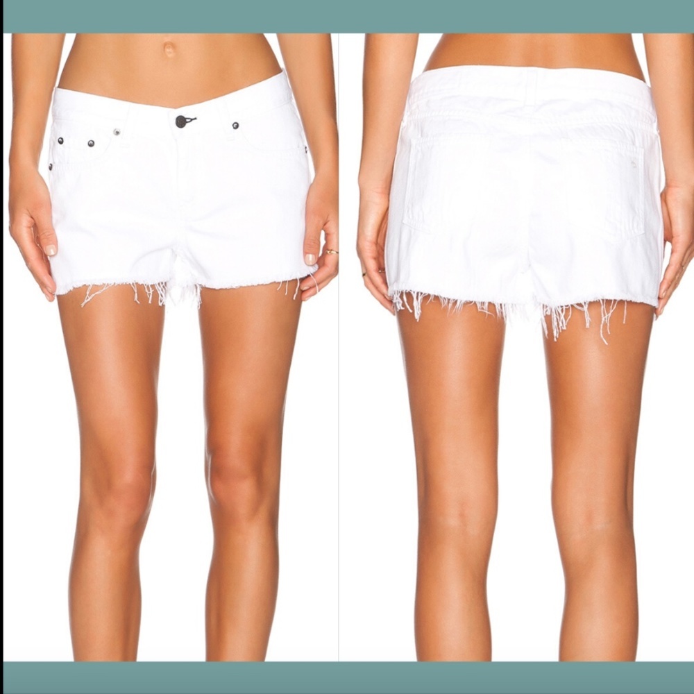 $165 Rag & Bone The Cut Off Short Bright White [‎ SZ 24 ]